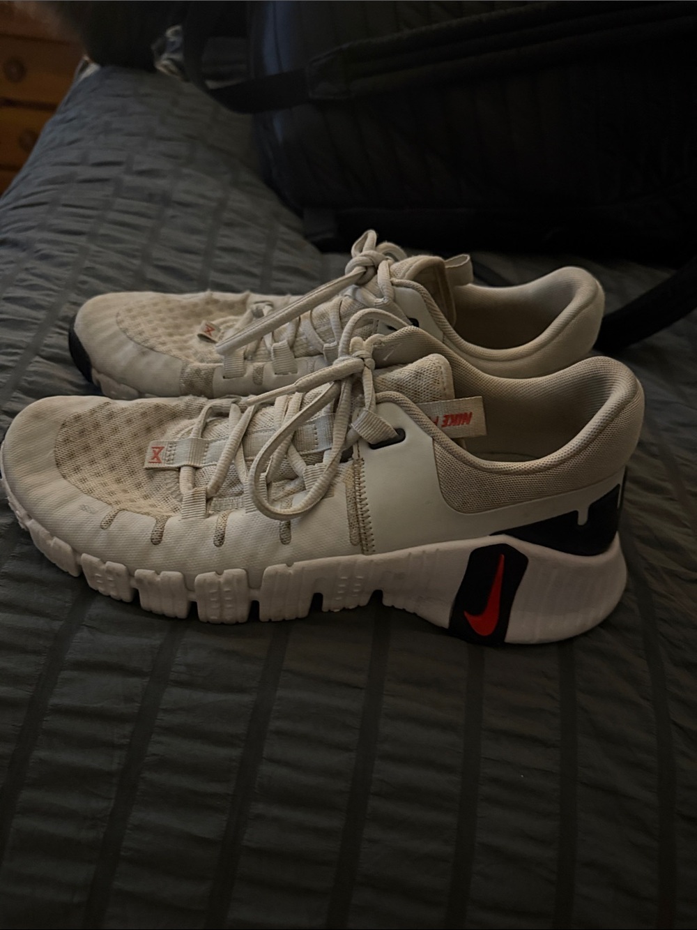 Nike White and Light Gray Metacon lifting Shoes - size 10